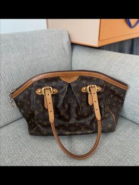 Louis Vuitton Brown Monogram Shoulder Bag with Vachetta Trim
